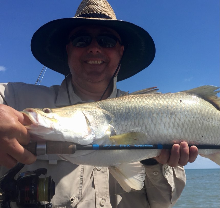 Guest in a straw hat with a barra