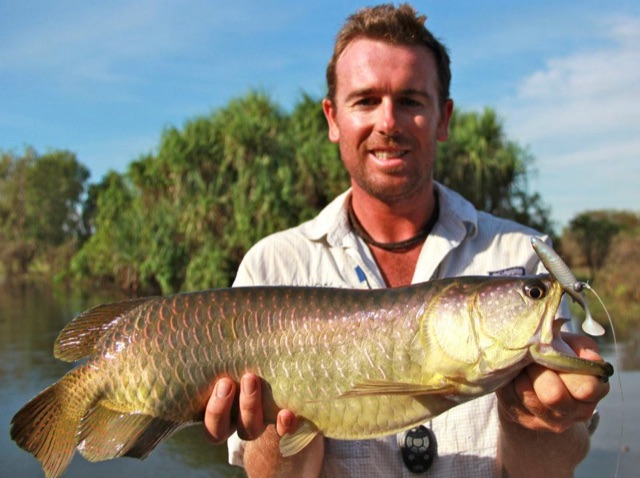 Glenn "Watty" Watt with a saratoga, taken casting flies in the lily pads